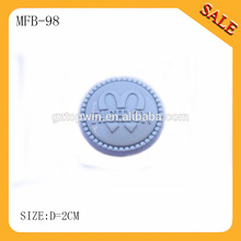 MFB98 Wholesales silver color brand logo engraved moving metal jeans buttons